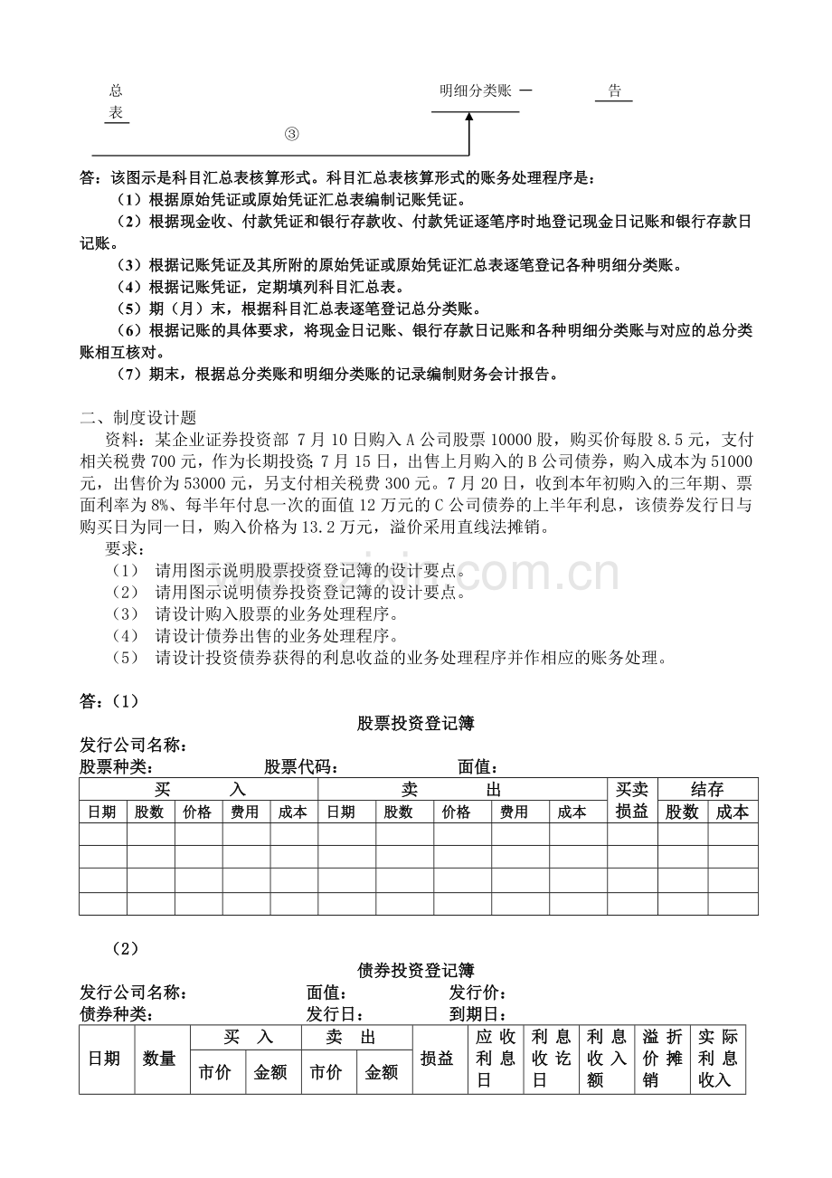 2006-2007第二学期会计制度设计试题及答案.doc_第2页