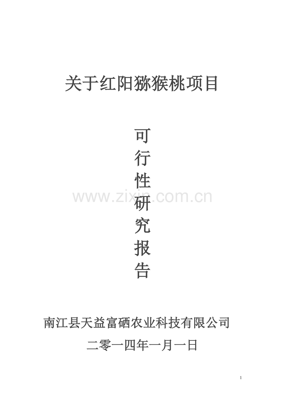 红阳猕猴桃项目可行性研究报告.doc_第1页