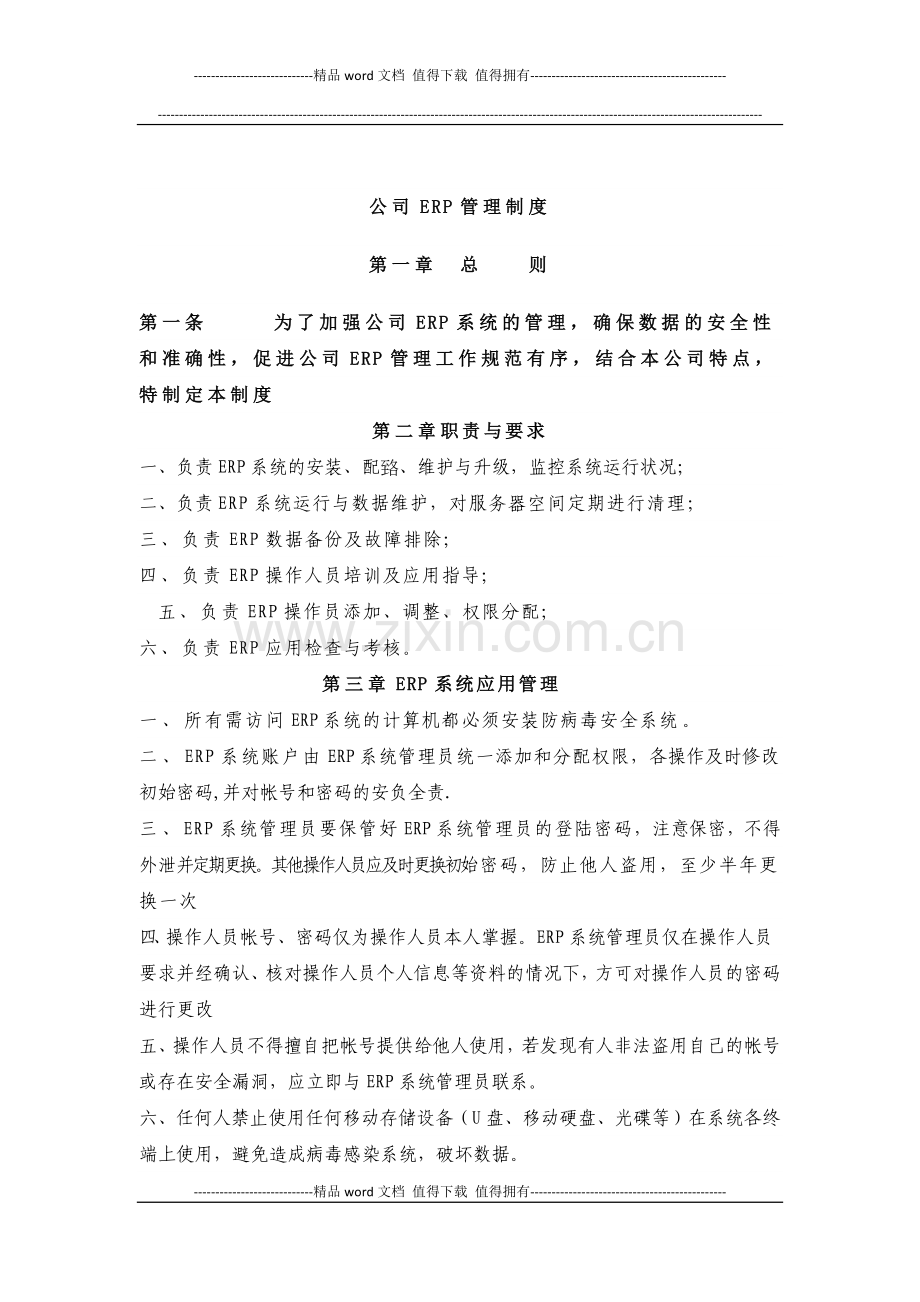公司ERP管理制度.docx_第1页