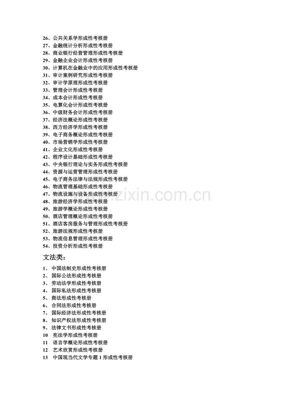 2009年春季开设课程形成性考核册目录(仅供参考).doc_第2页