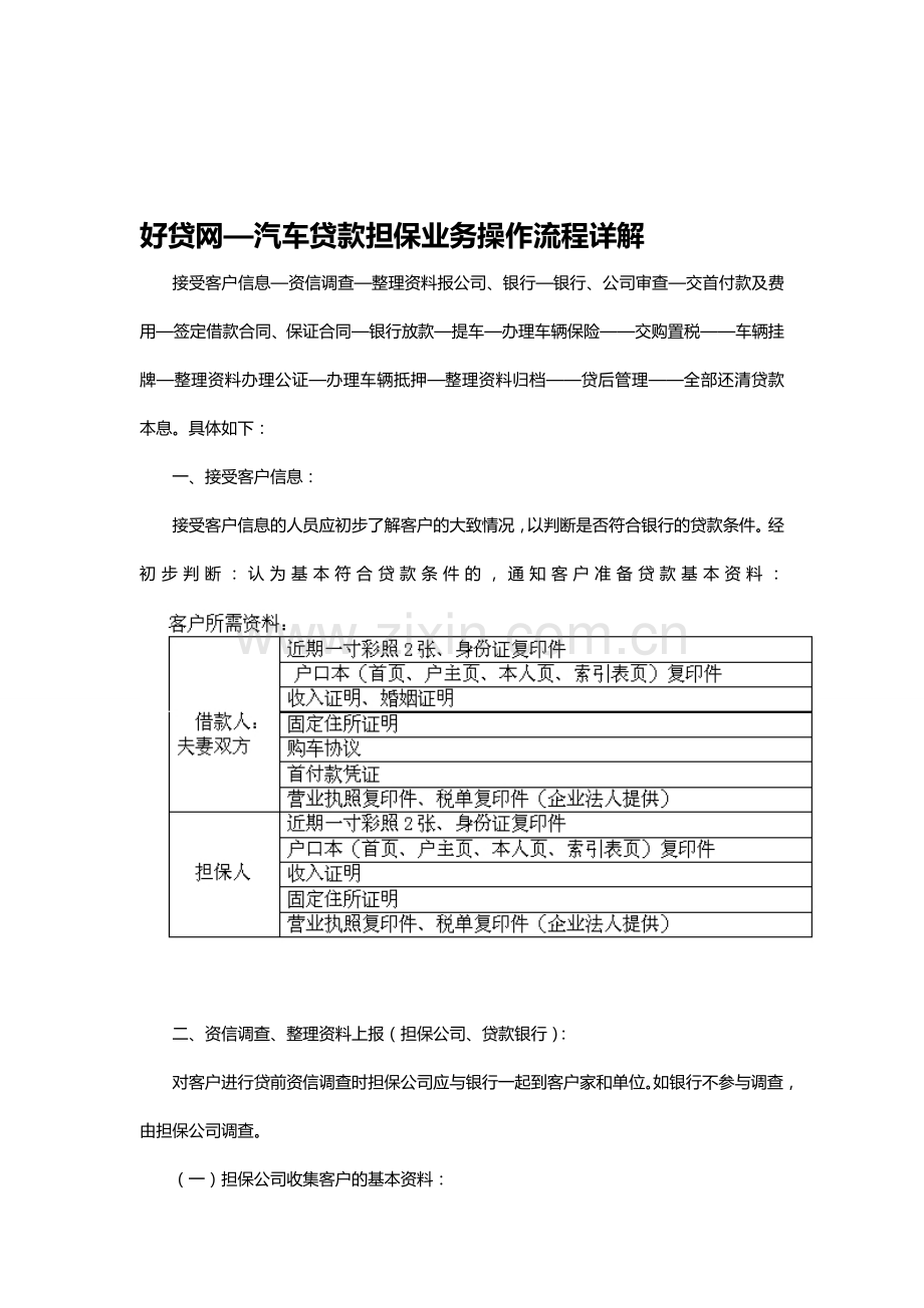 好贷网—汽车贷款担保业务操作流程详解.doc_第1页
