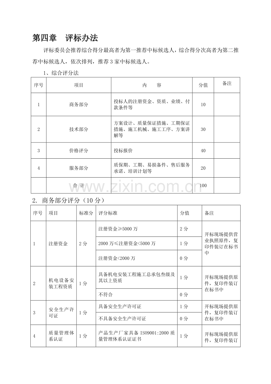 某物流项目投标格式和评标办法.doc_第1页