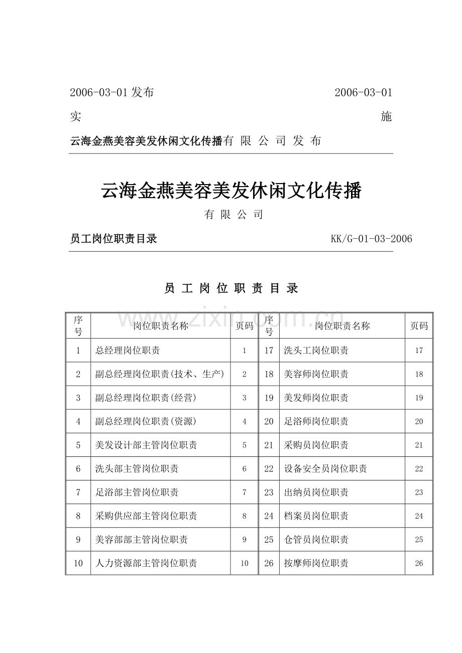 B美容美发休闲文化传播有限公司员工岗位职责-B.doc_第2页