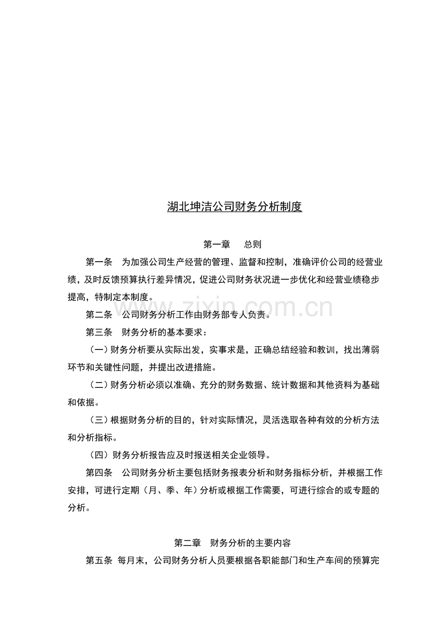 湖北坤洁公司财务分析制度.doc_第1页