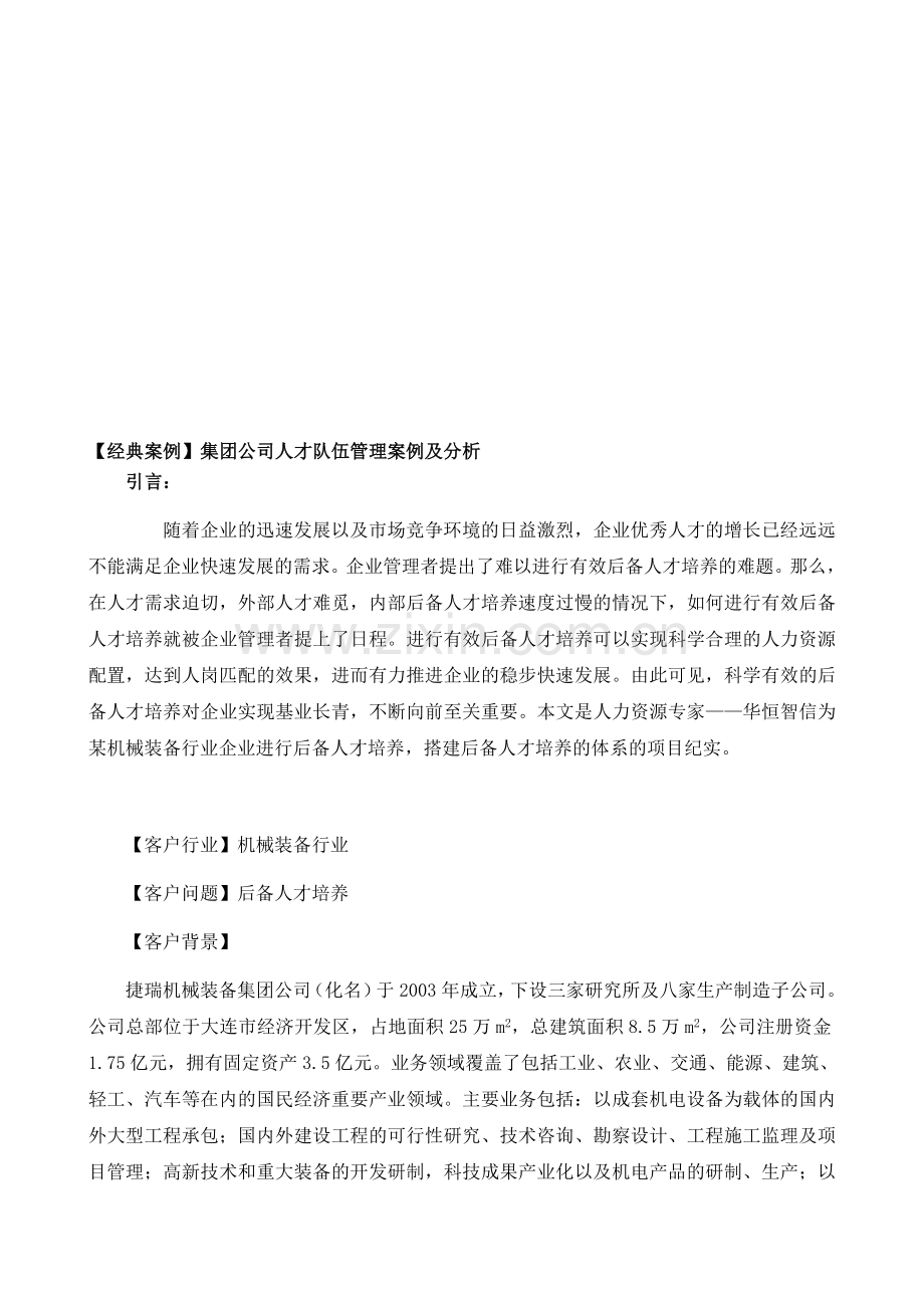 【经典案例】集团公司人才队伍管理案例及分析.doc_第1页
