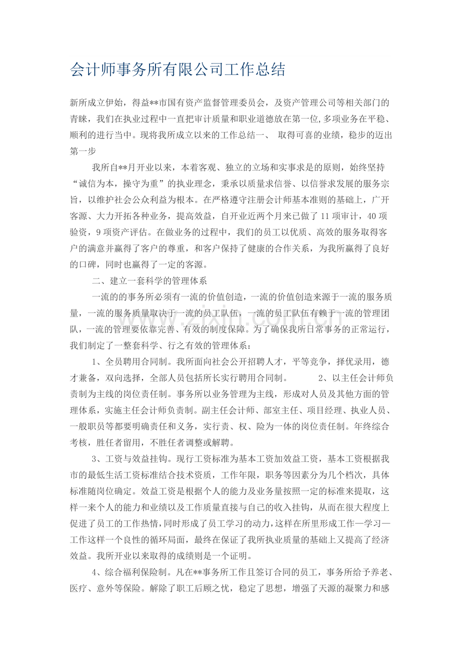 会计师事务所有限公司工作总结.doc_第1页