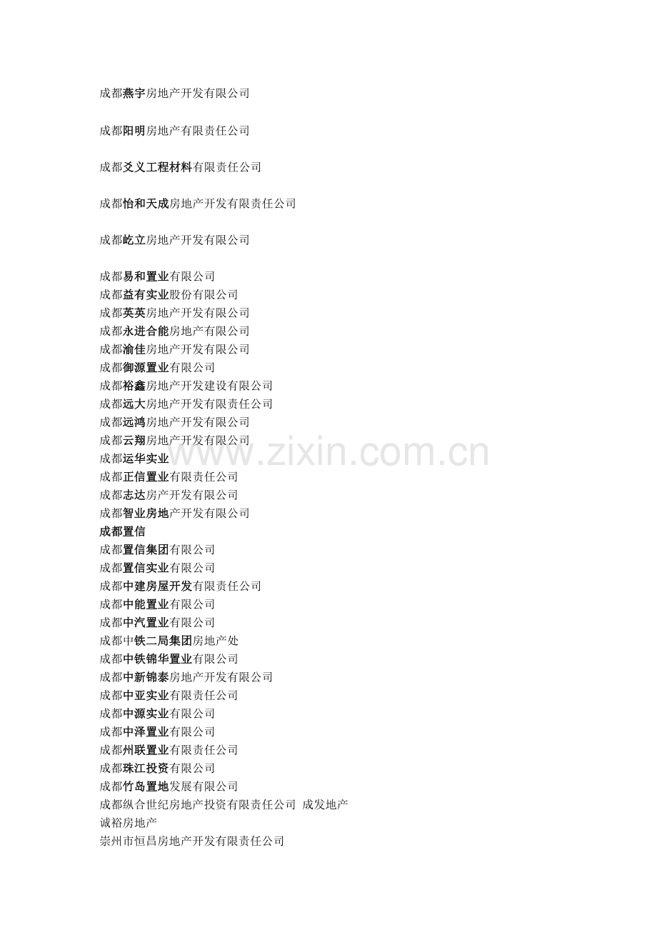 成都--房地产公司-名录.doc_第1页