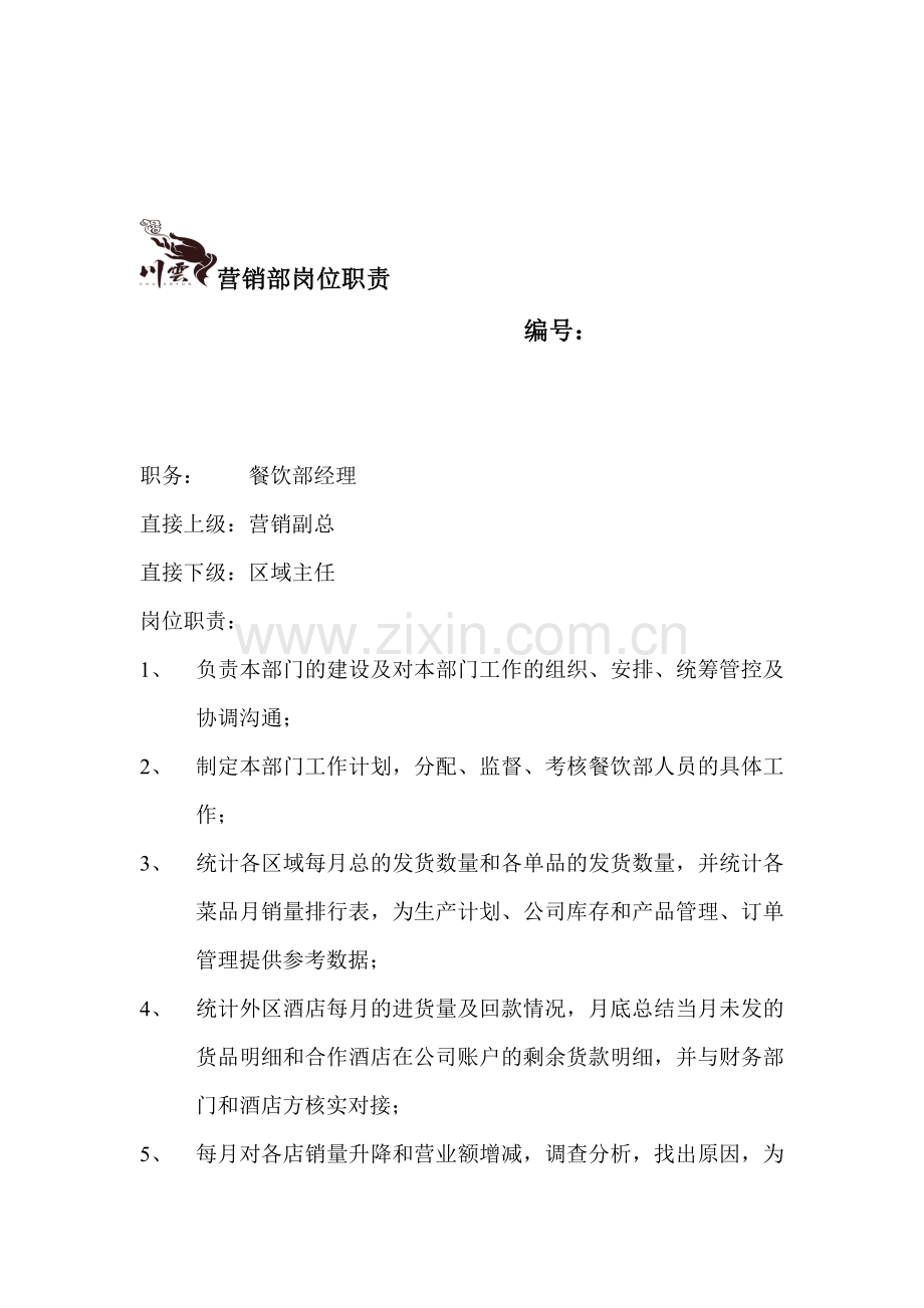 营销部岗位职责修订.doc_第1页