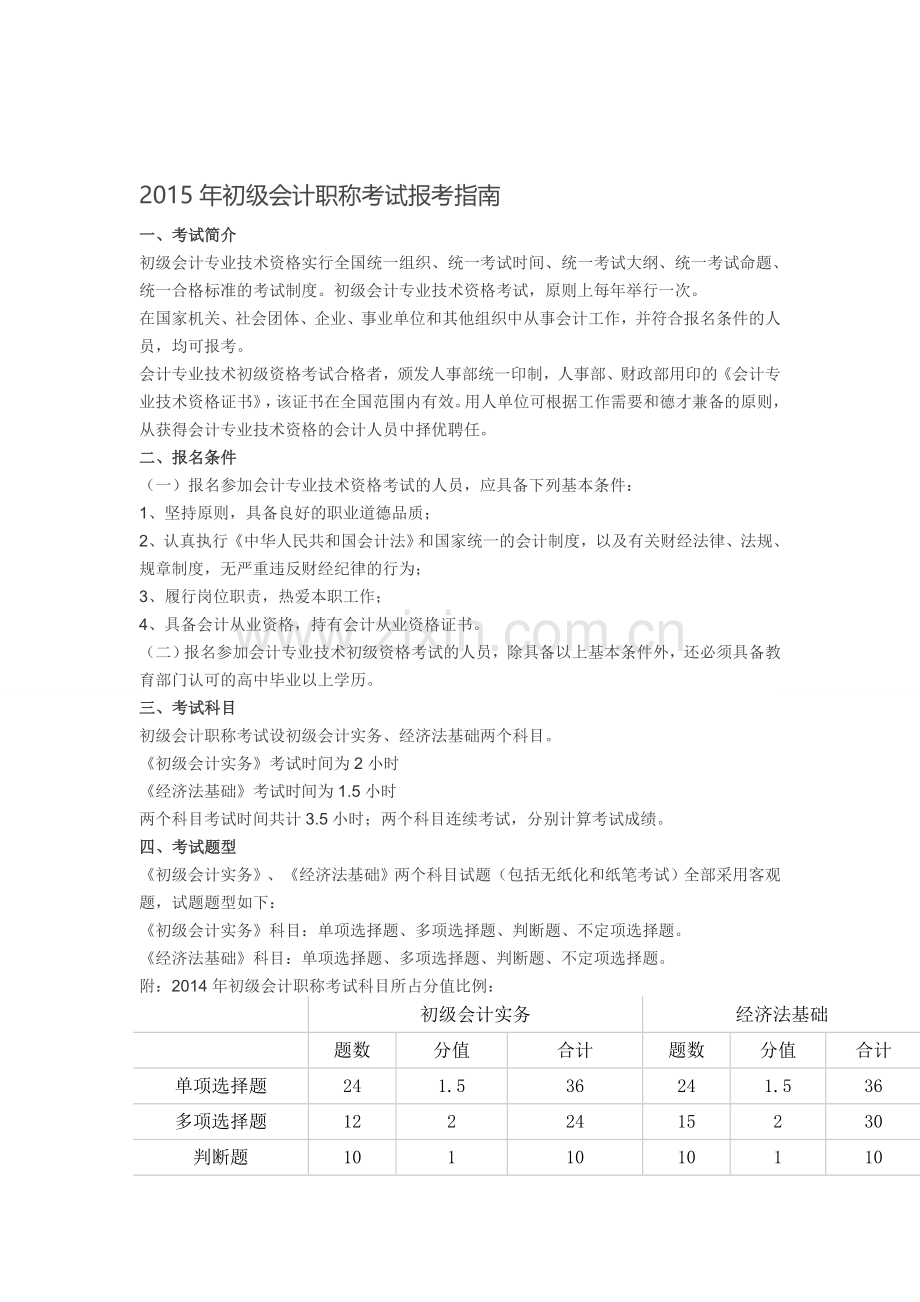 2015初级会计备考手册.doc_第1页