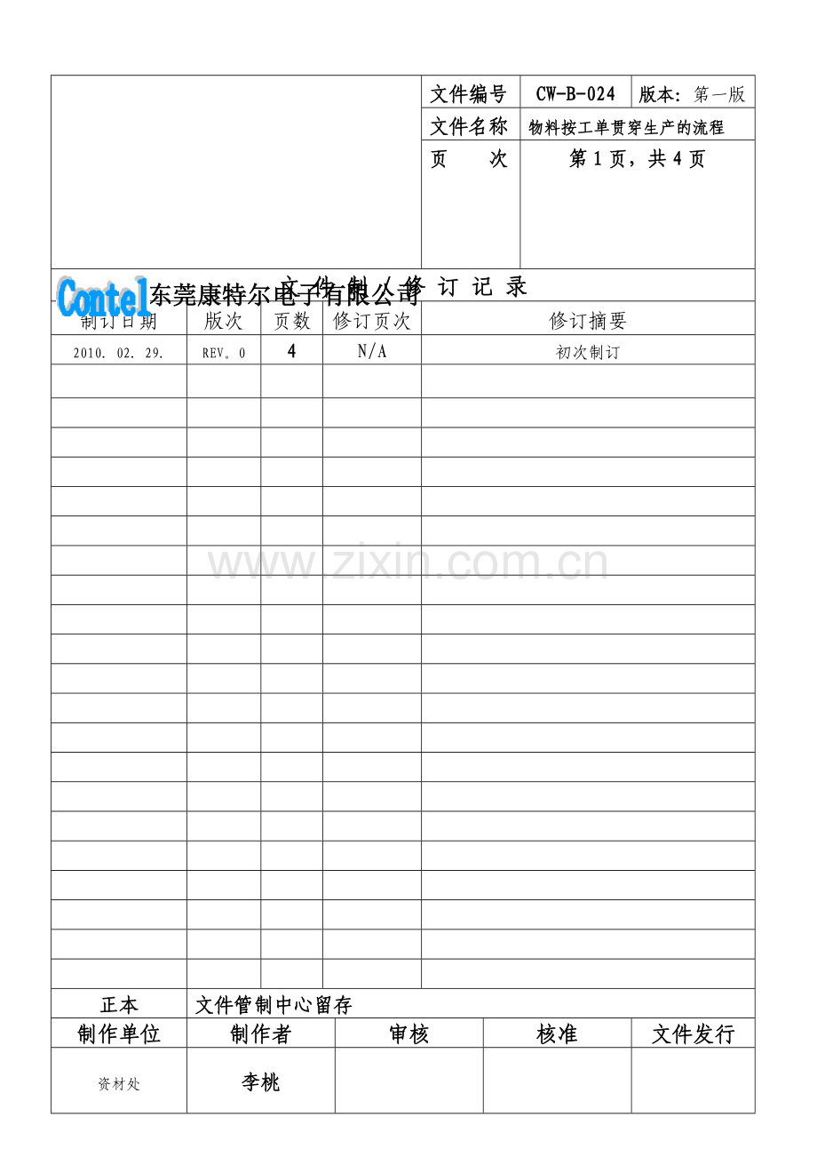 物料按工单贯穿生产的流程.doc_第1页