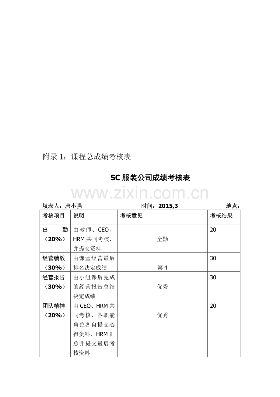 sc服装公司-工程造价实训.doc_第1页