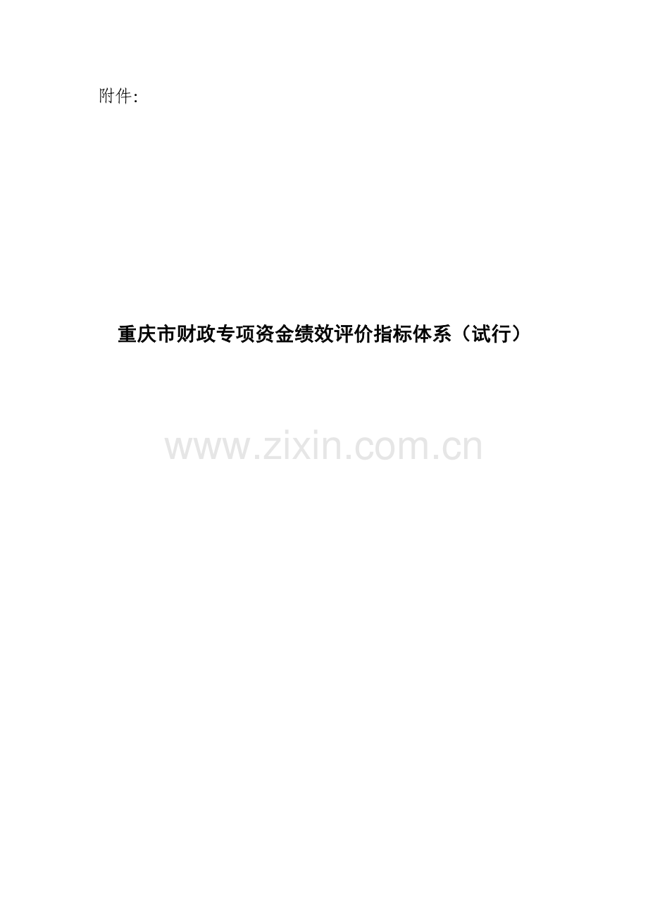 重庆市财政专项资金绩效评价指标体系.doc_第1页