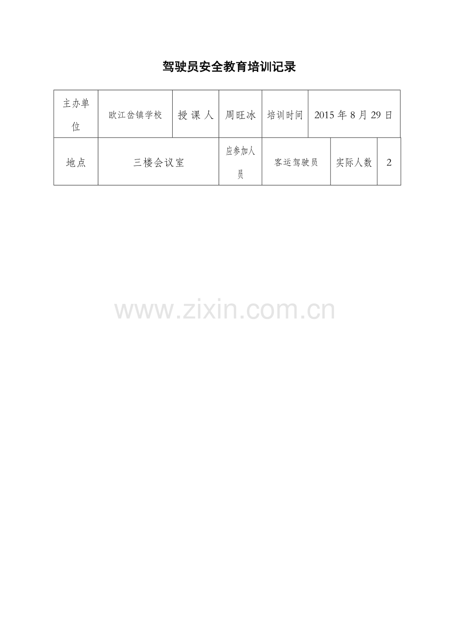 驾驶员安全教育培训记录(第一季度)[1].doc_第1页