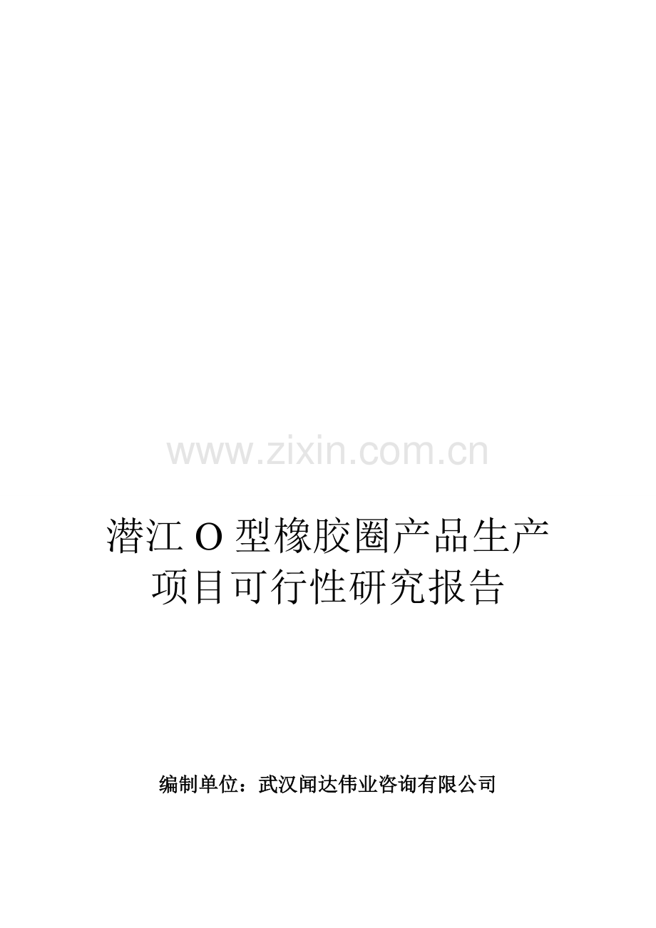 潜江O型橡胶圈产品生产项目可行性研究报告.doc_第1页