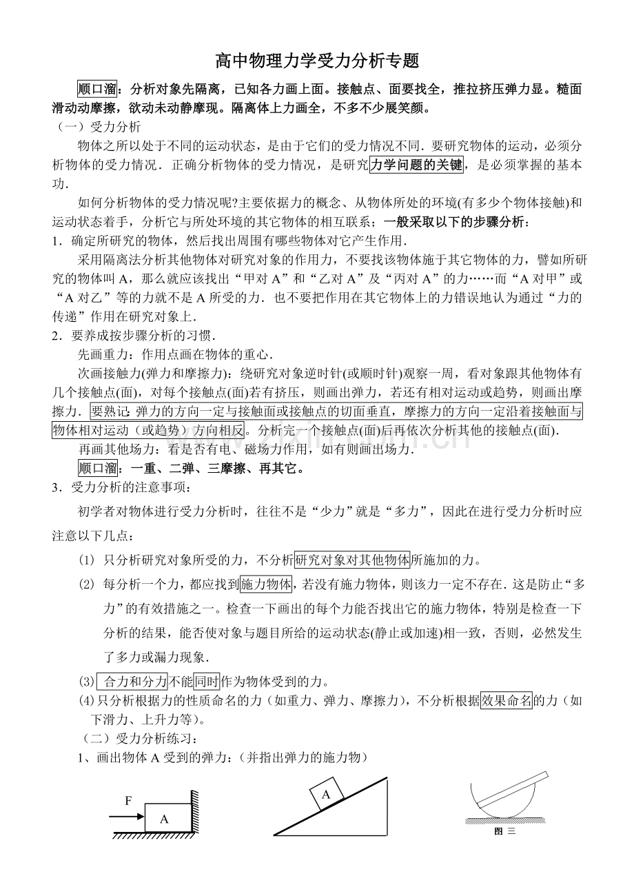 受力分析专题.doc_第1页