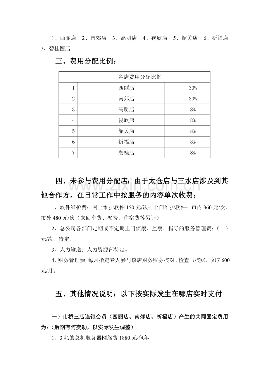总公司各部门费用分摊至各店制度.doc_第2页
