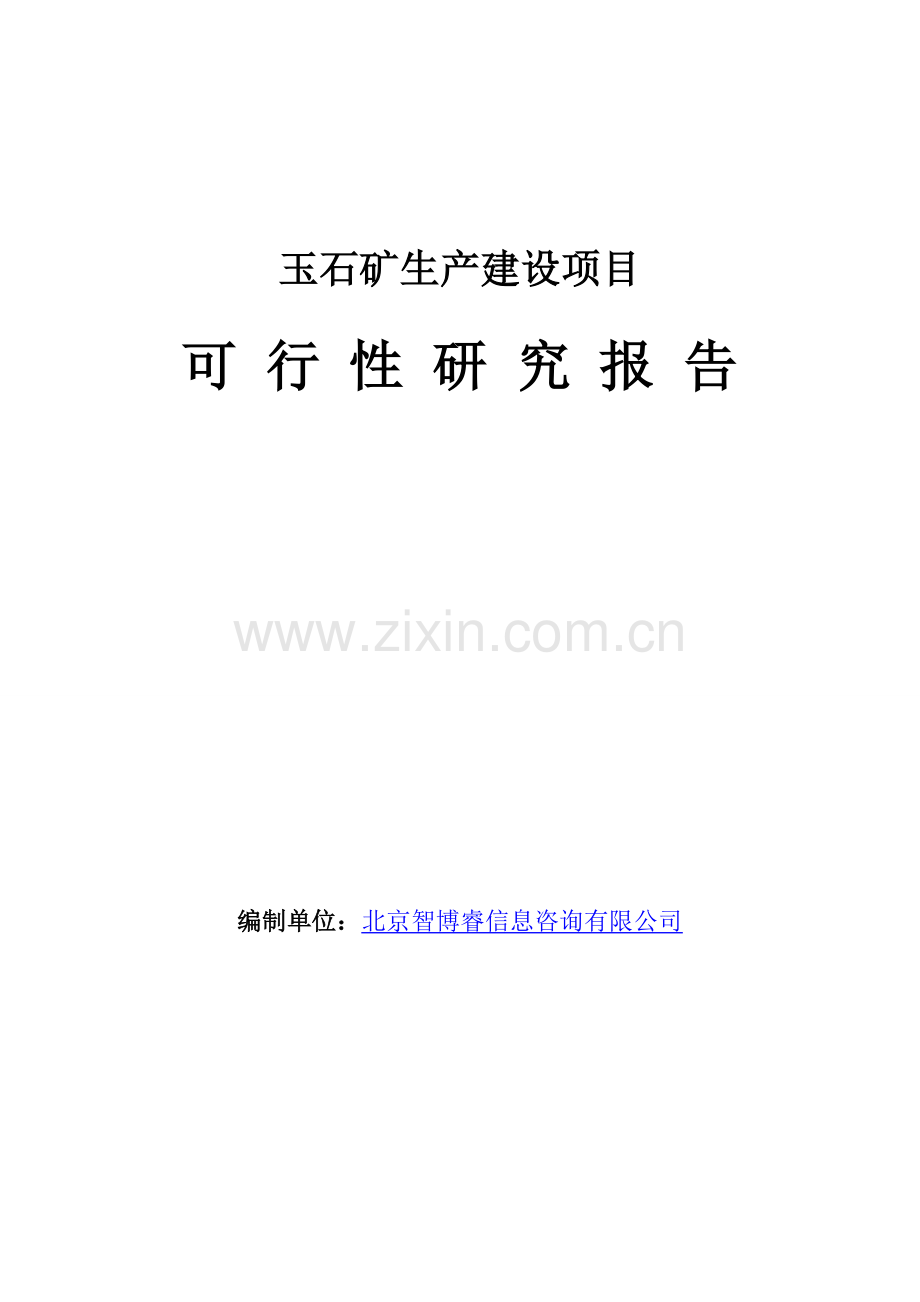 玉石矿生产建设项目可行性研究报告.doc_第1页