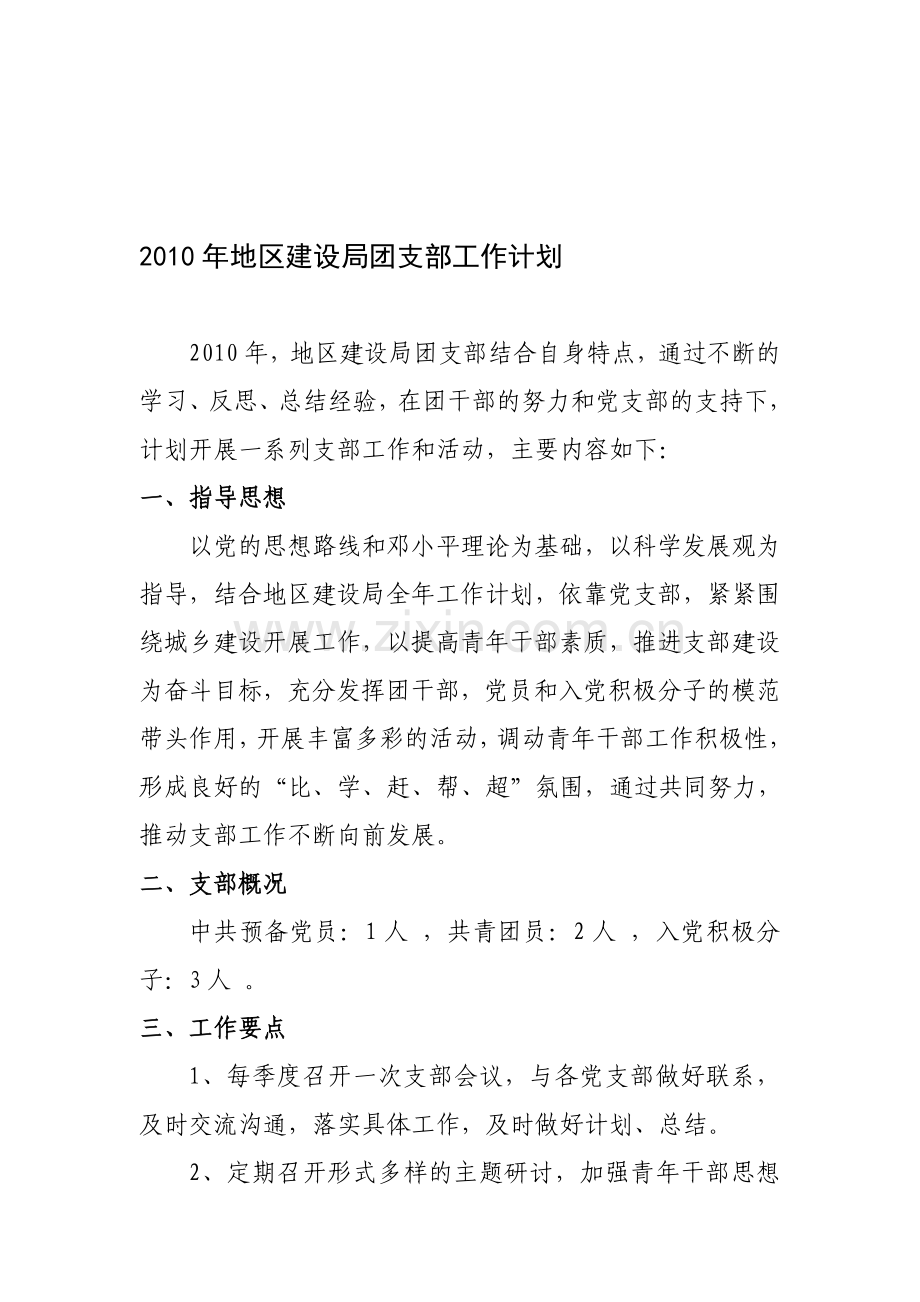 2010年团支部计划总结.doc_第1页