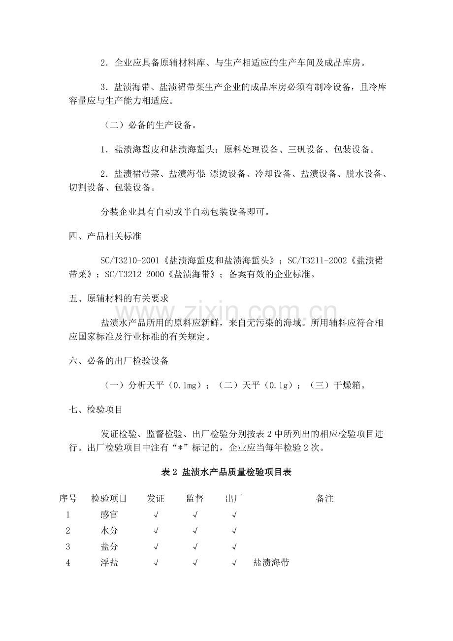细则55盐渍水产品生产许可证审查细则.doc_第2页