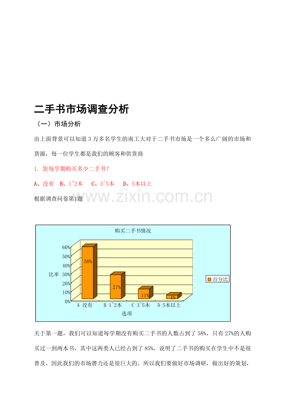 南京工业大学二手书市场调查分析.doc_第1页