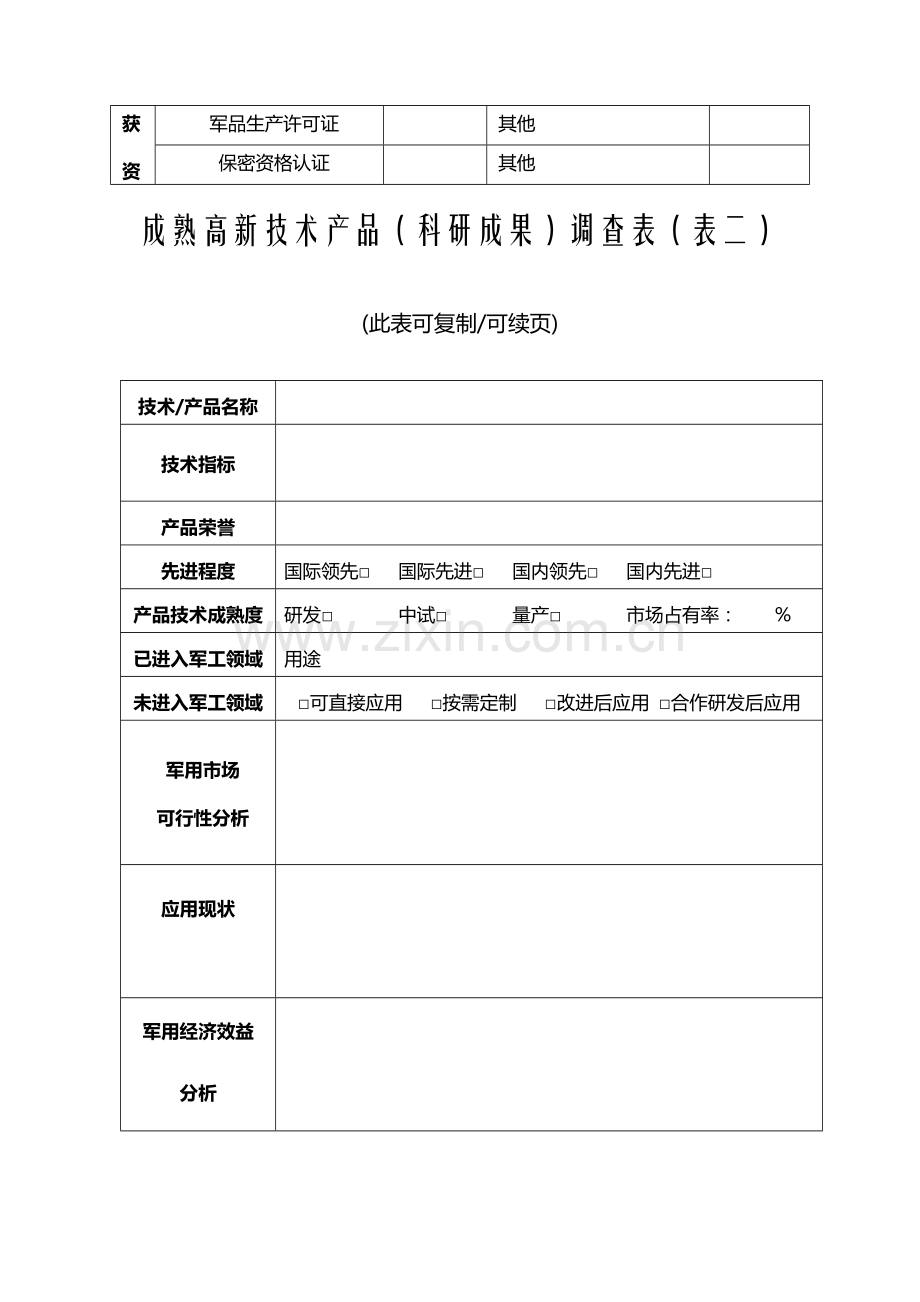 民营企业高新技术产品研发生产情况调查表(表一).doc_第2页
