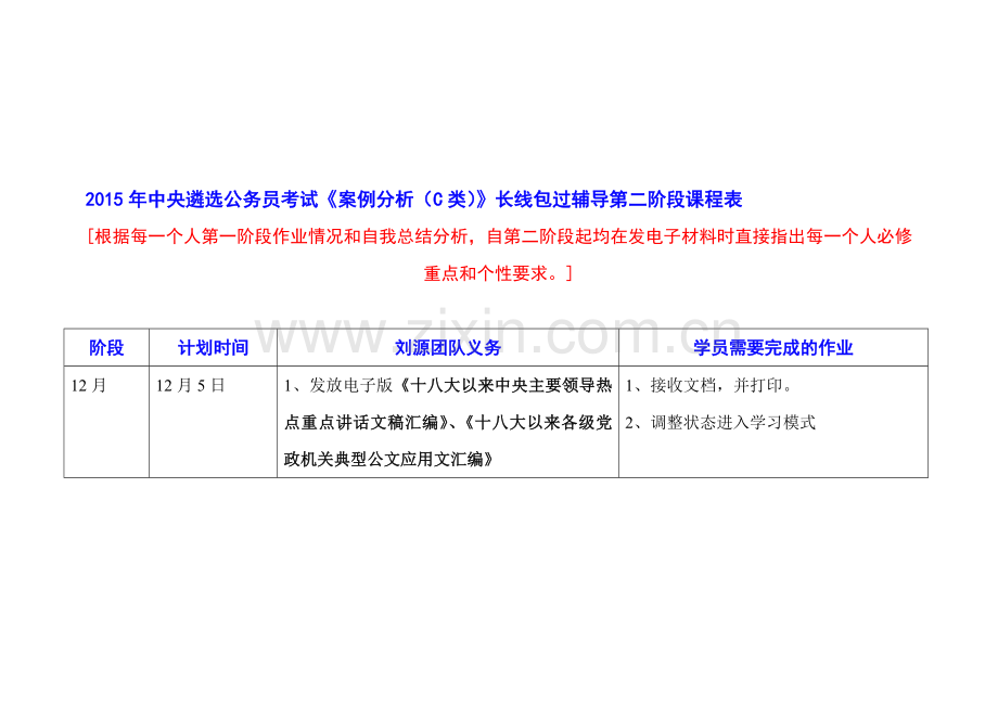 2015年中央遴选《案例分析(C类)》长线包过辅导第2阶段学习计划.doc_第1页
