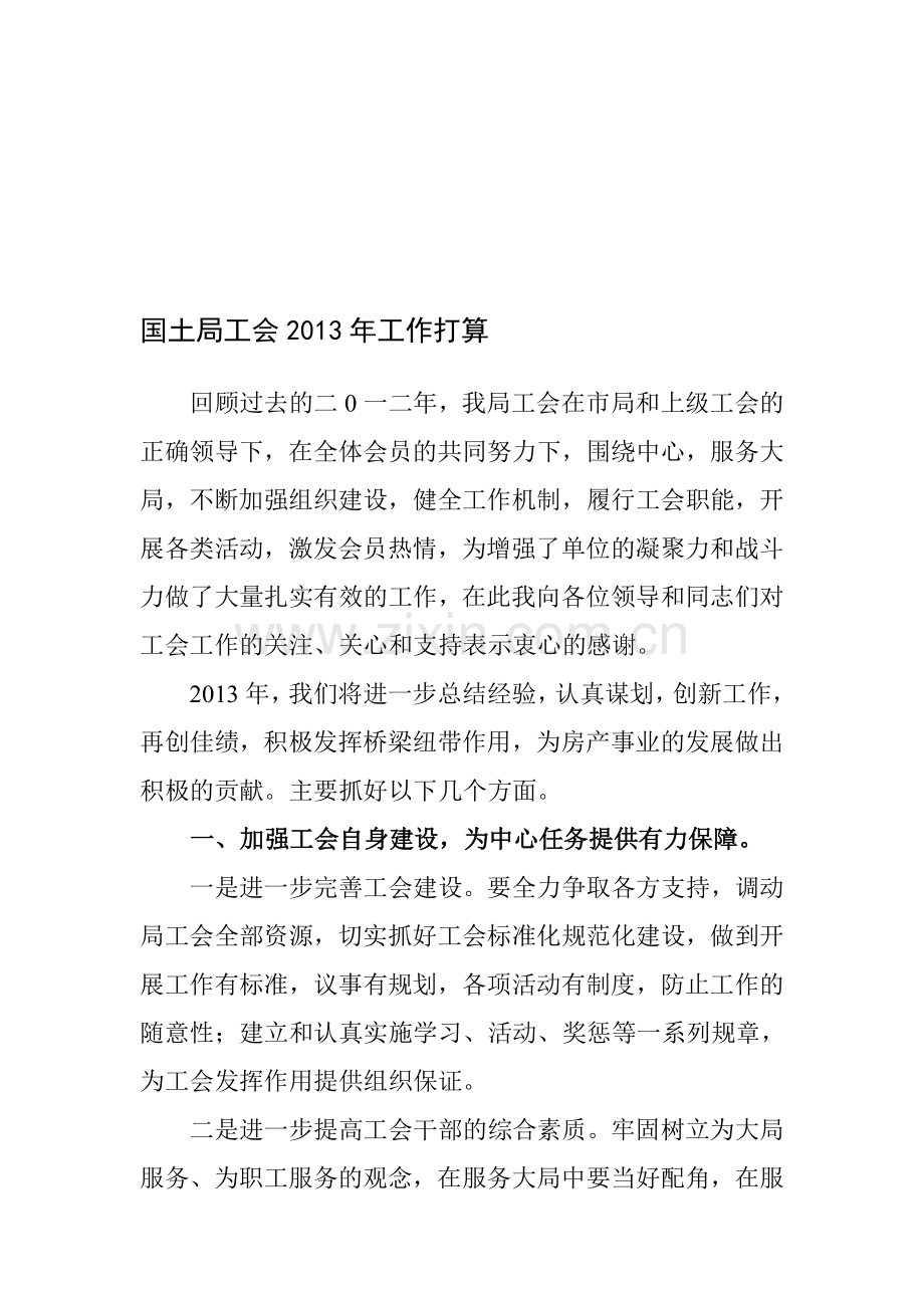 国土资源局工会2013年工作计划.doc_第1页