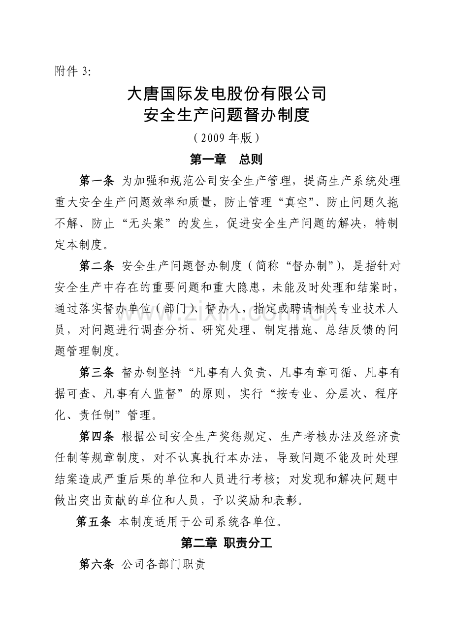 大唐国际发电股份有限公司安全生产问题督办制.doc_第1页