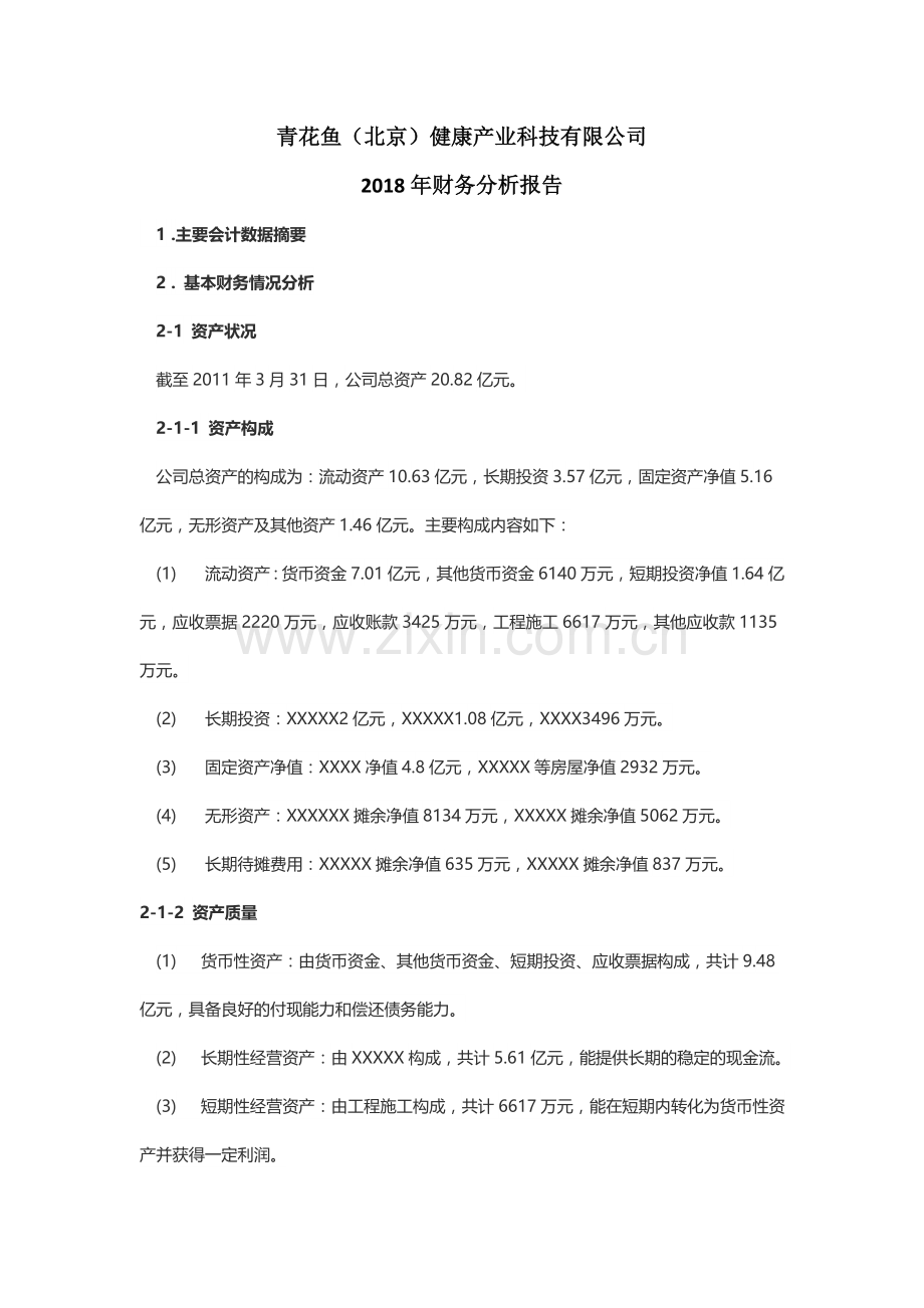 财务报告分析模板.doc_第1页