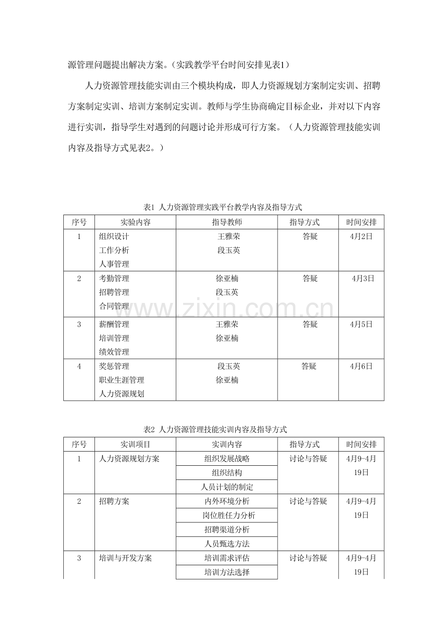 2009级人力资源管理技能实训计划指导书.doc_第2页
