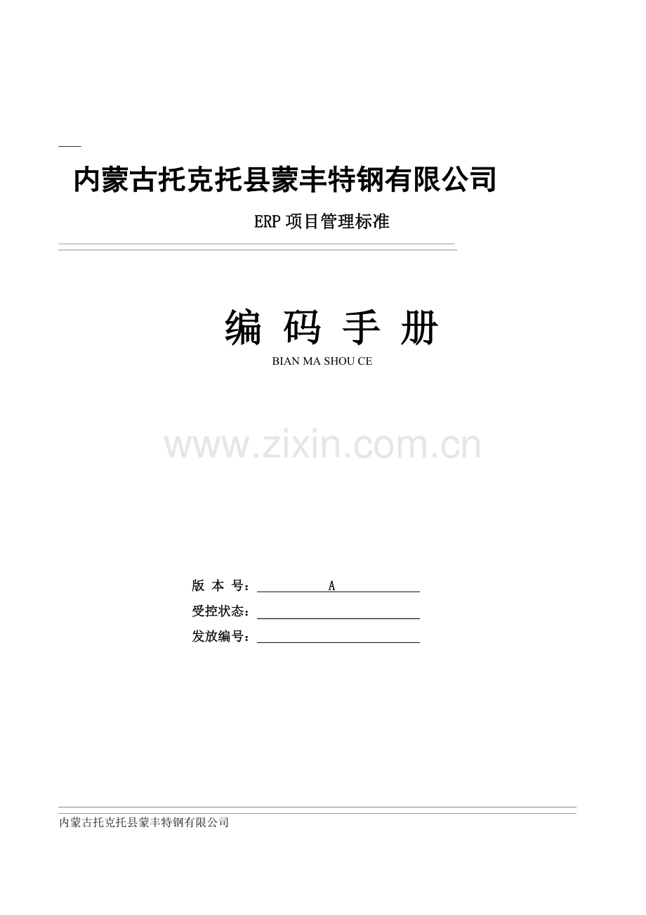 3-蒙丰特钢-编码手册V1.0.doc_第1页