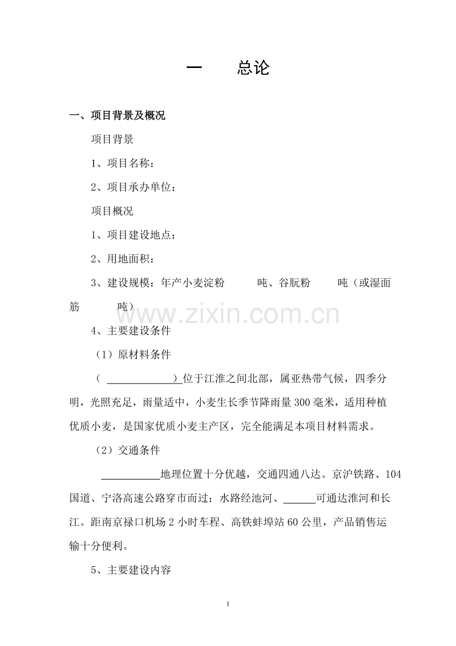 小麦深加工可行性研究报告.doc_第1页