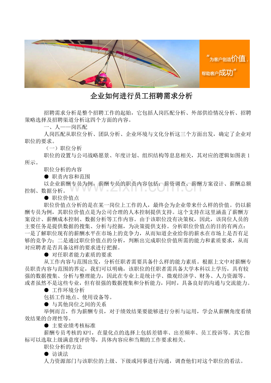 企业如何进行员工招聘需求分析.doc_第1页