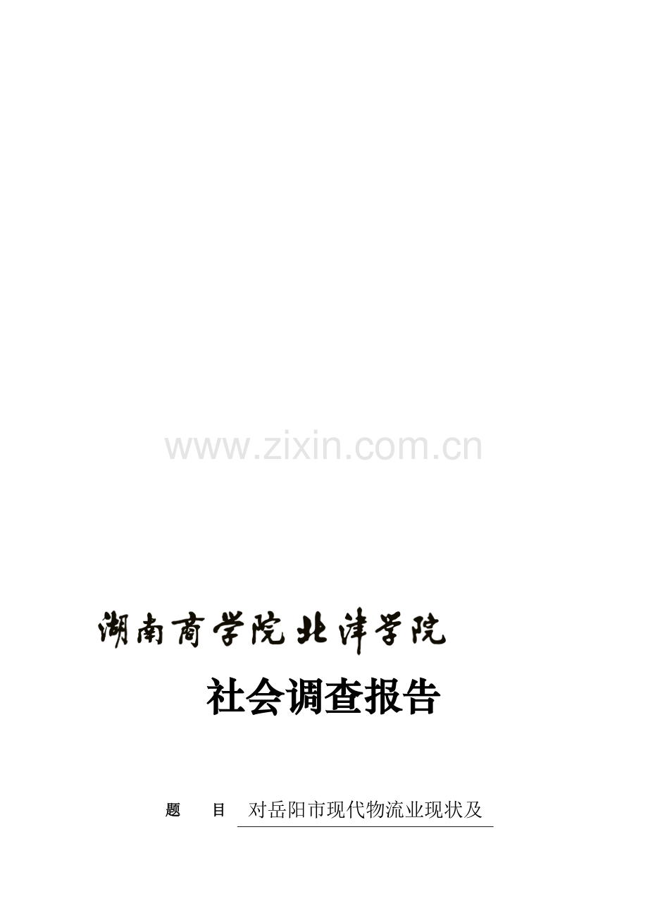 对岳阳市现代物流业现状及发展的调查报告.doc_第1页