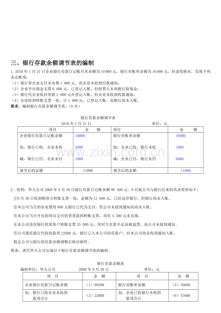 广东省会计从业资格考试《会计基础》银行存款余额调节表(无纸化考试题库里的题哦).doc_第1页