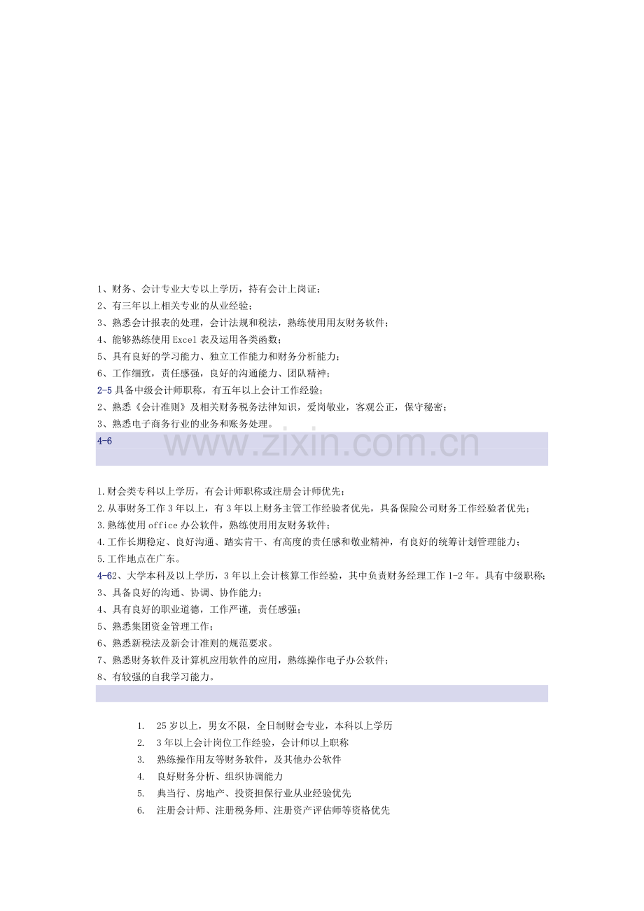 会计招聘职业要求.doc_第1页