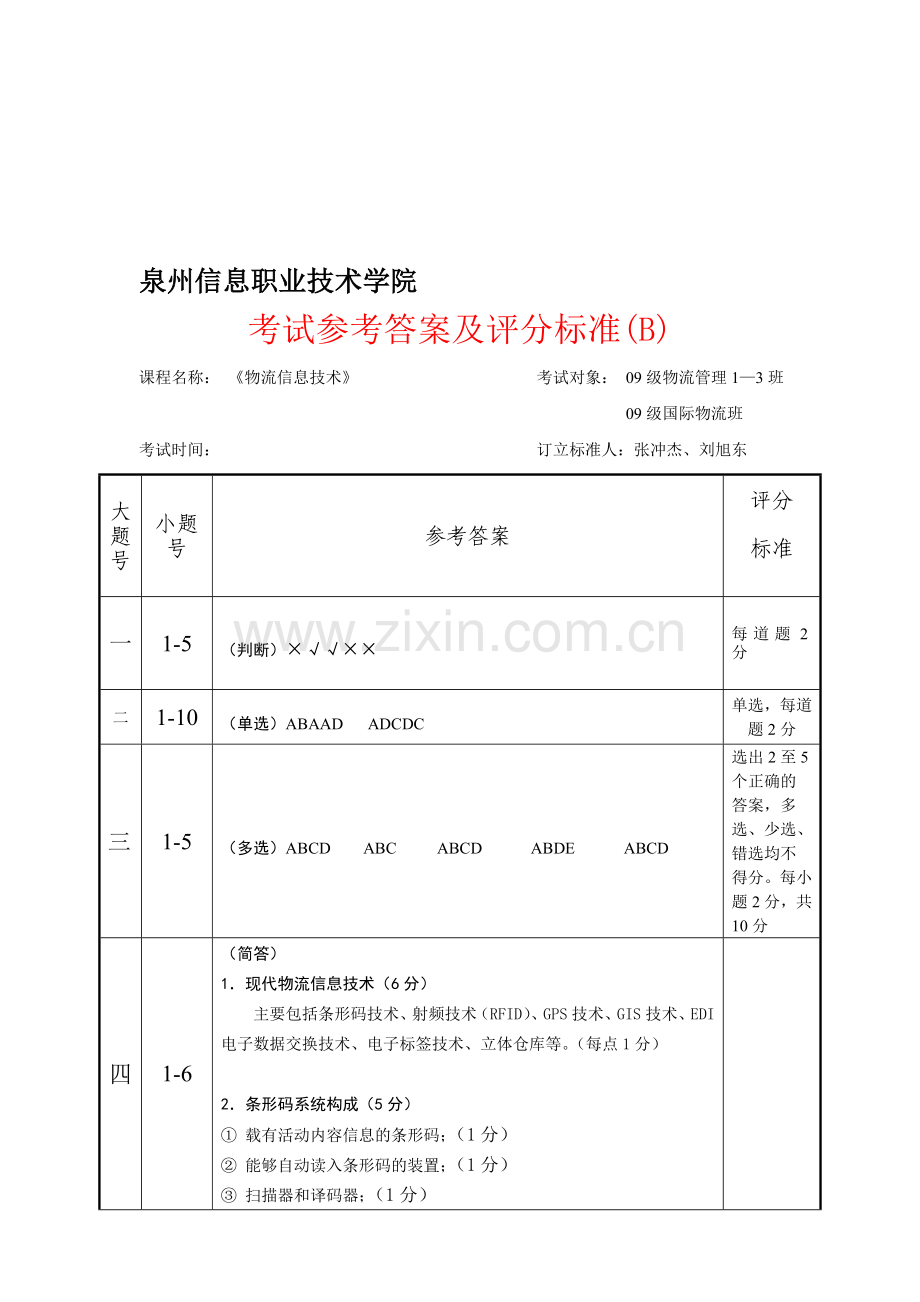 物流信息技术答案(B卷).doc_第1页