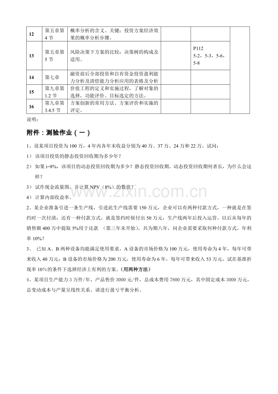 土木工程-工程经济学《自学周历》.doc_第2页