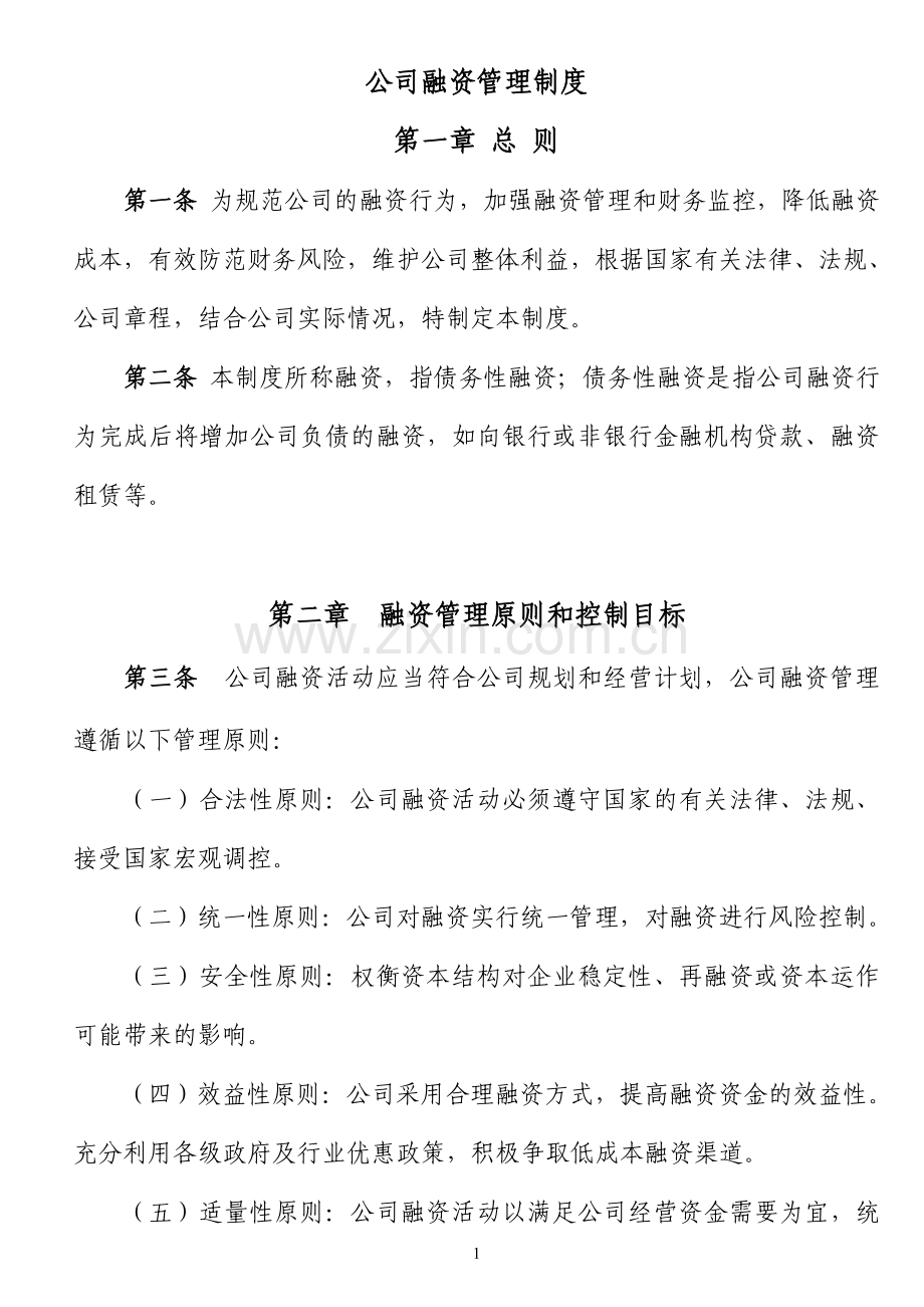 融资部管理制度-详细版.doc_第1页