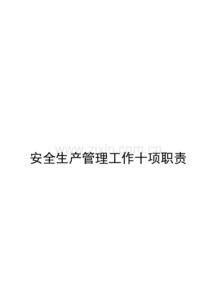 安全生产管理工作十项职责.doc_第1页