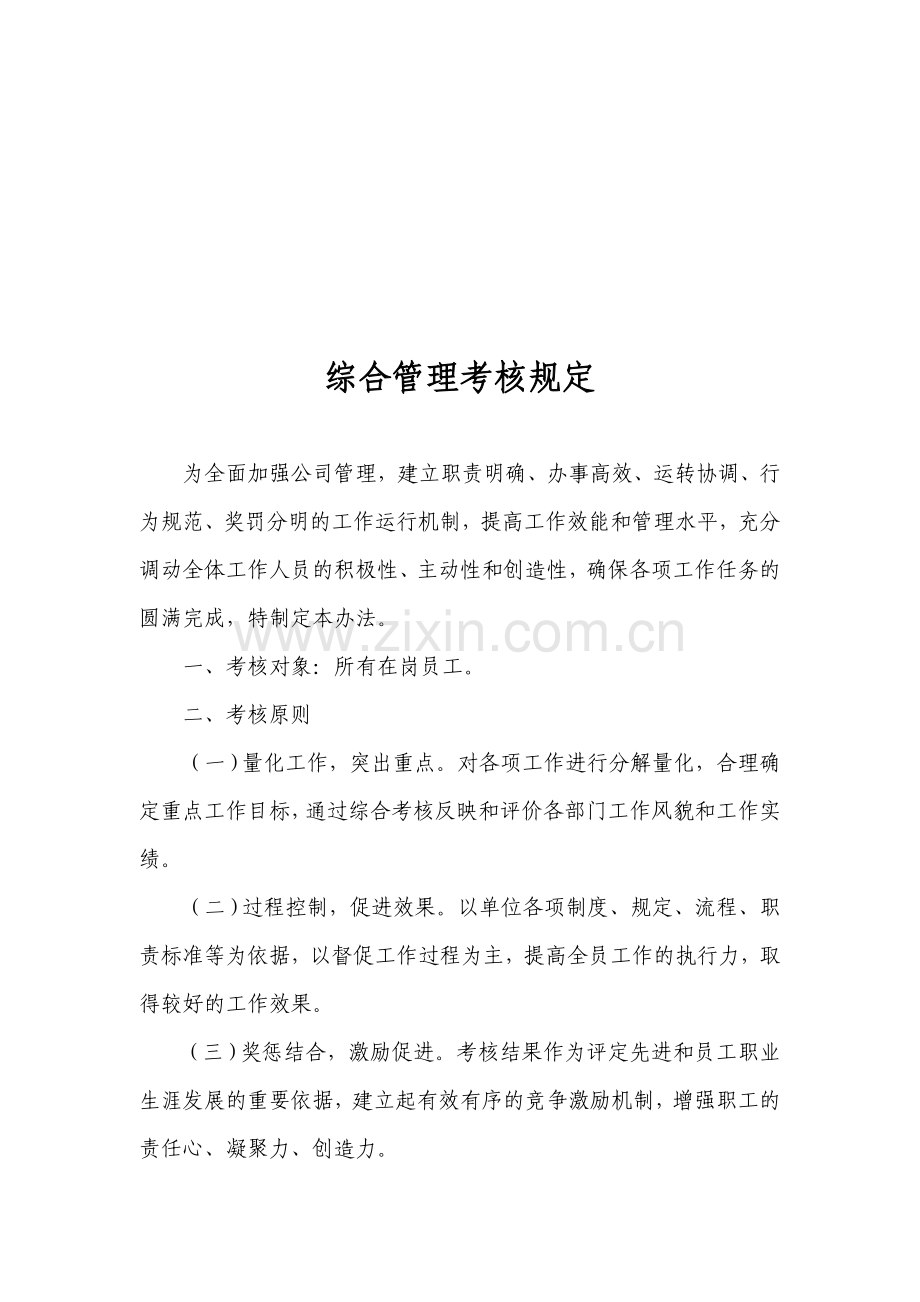 综合管理考核规定.doc_第1页