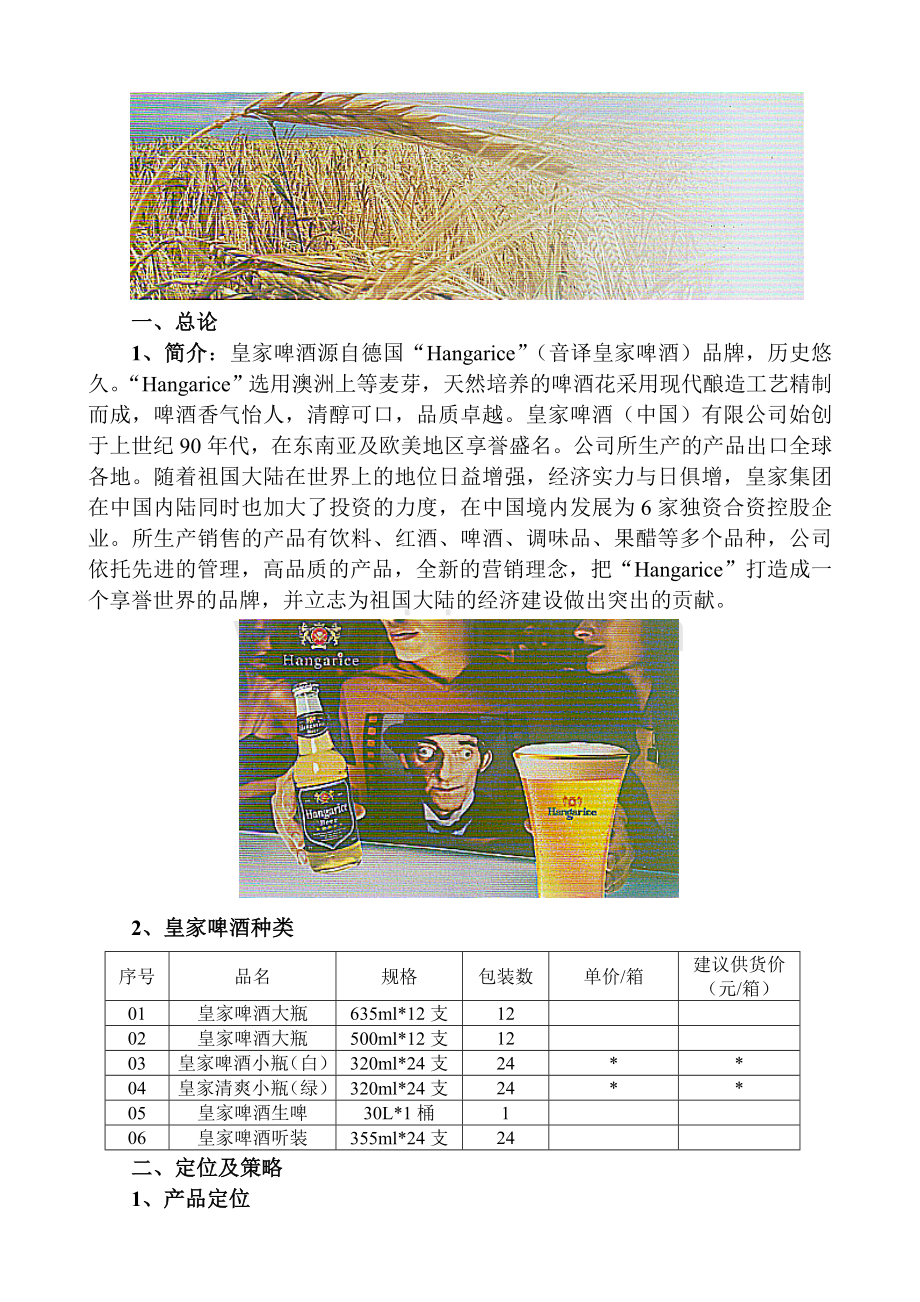 啤酒市场营销策划书.doc_第2页