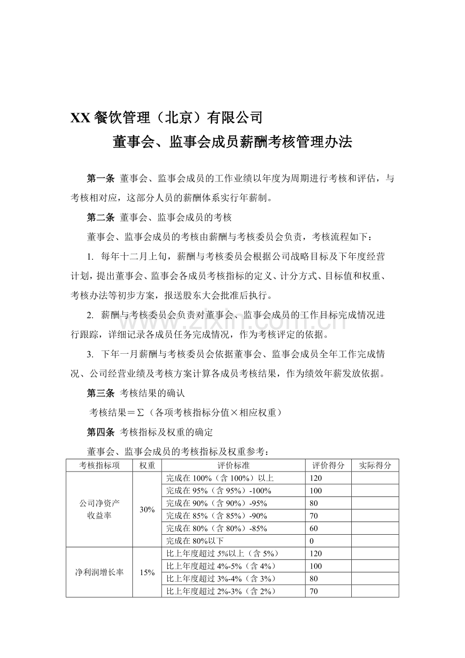 董事会监事会成员薪酬考核管理办法.doc_第1页
