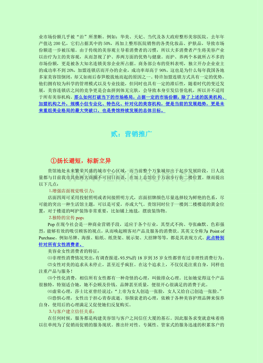关于美容行业的策划报告.doc_第2页