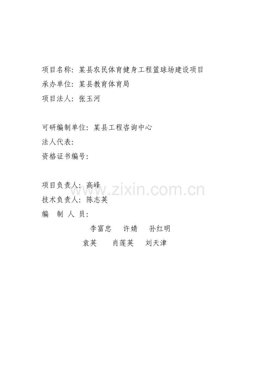 某县农民体育健身工程篮球场建设项目可行性研究报告(优秀可研报告).doc_第2页