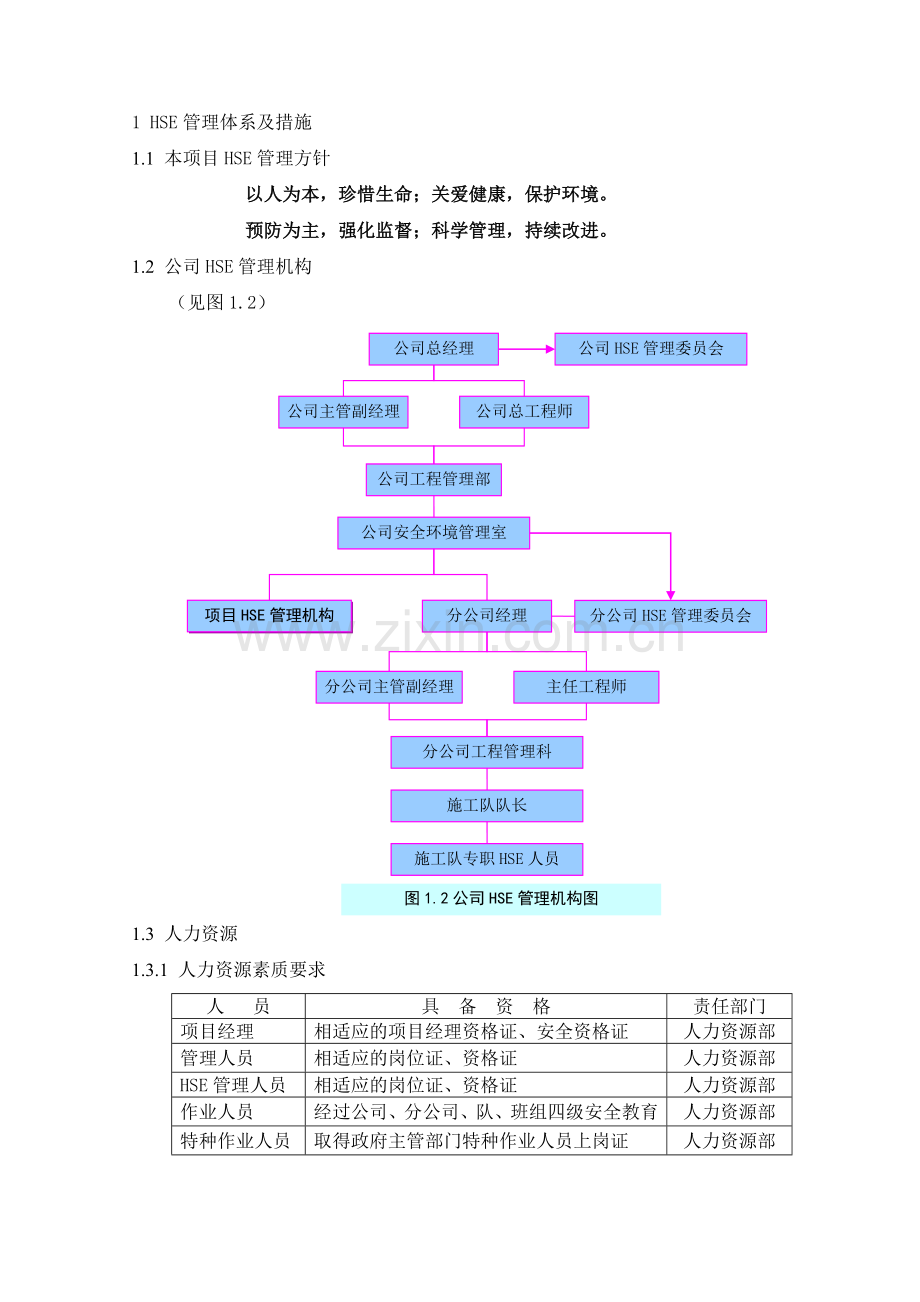 HSE管理体系及措施.doc_第1页