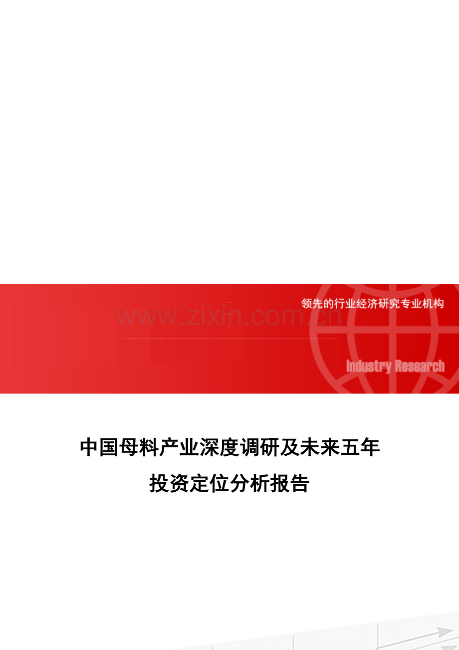 中国母料产业深度调研及未来五年投资定位分析报告.doc_第1页
