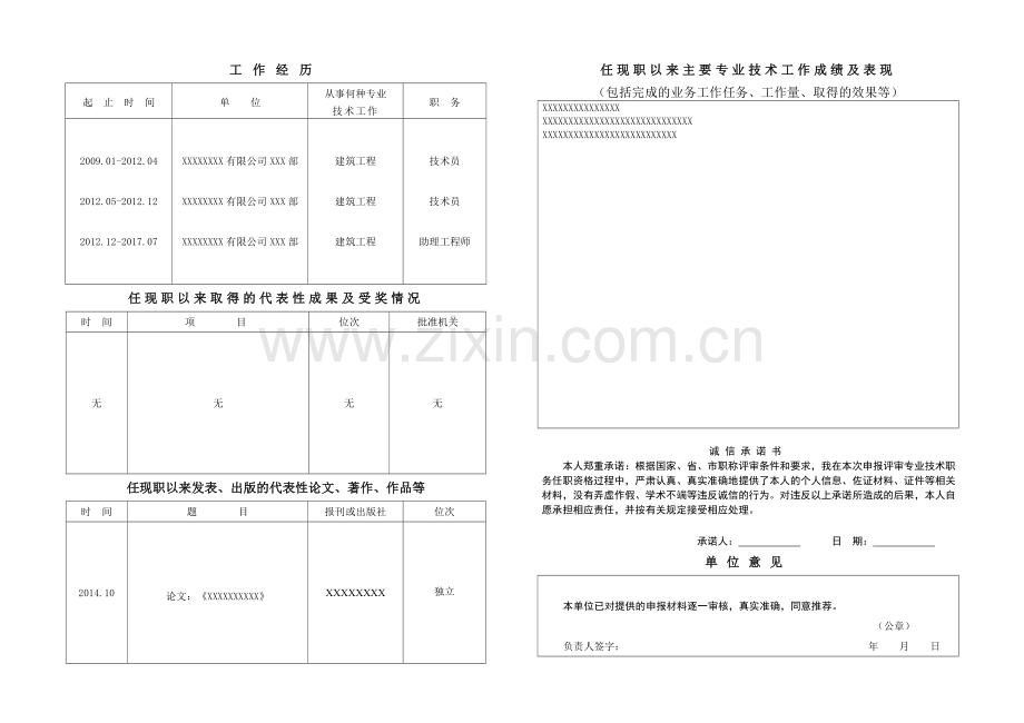 2017版山东省专业技术职称评审表.doc_第2页