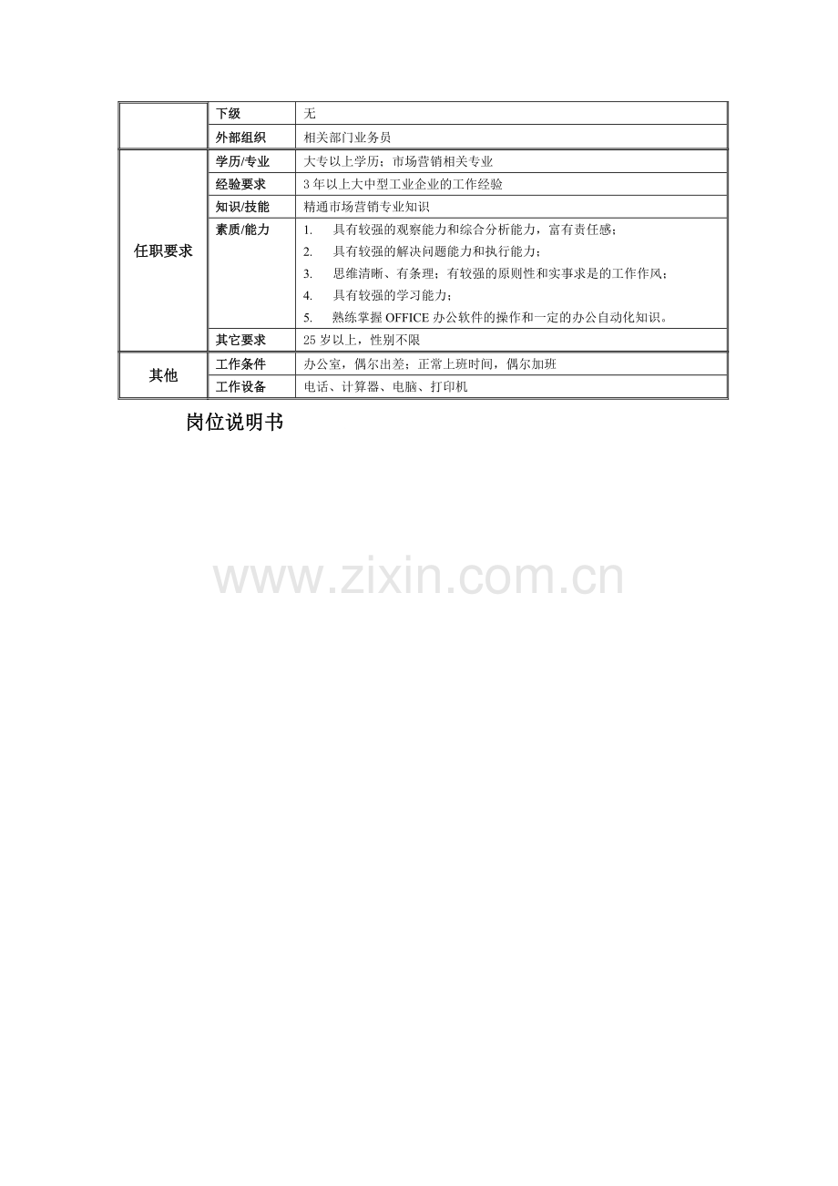 信息分析员岗位说明书.doc_第2页