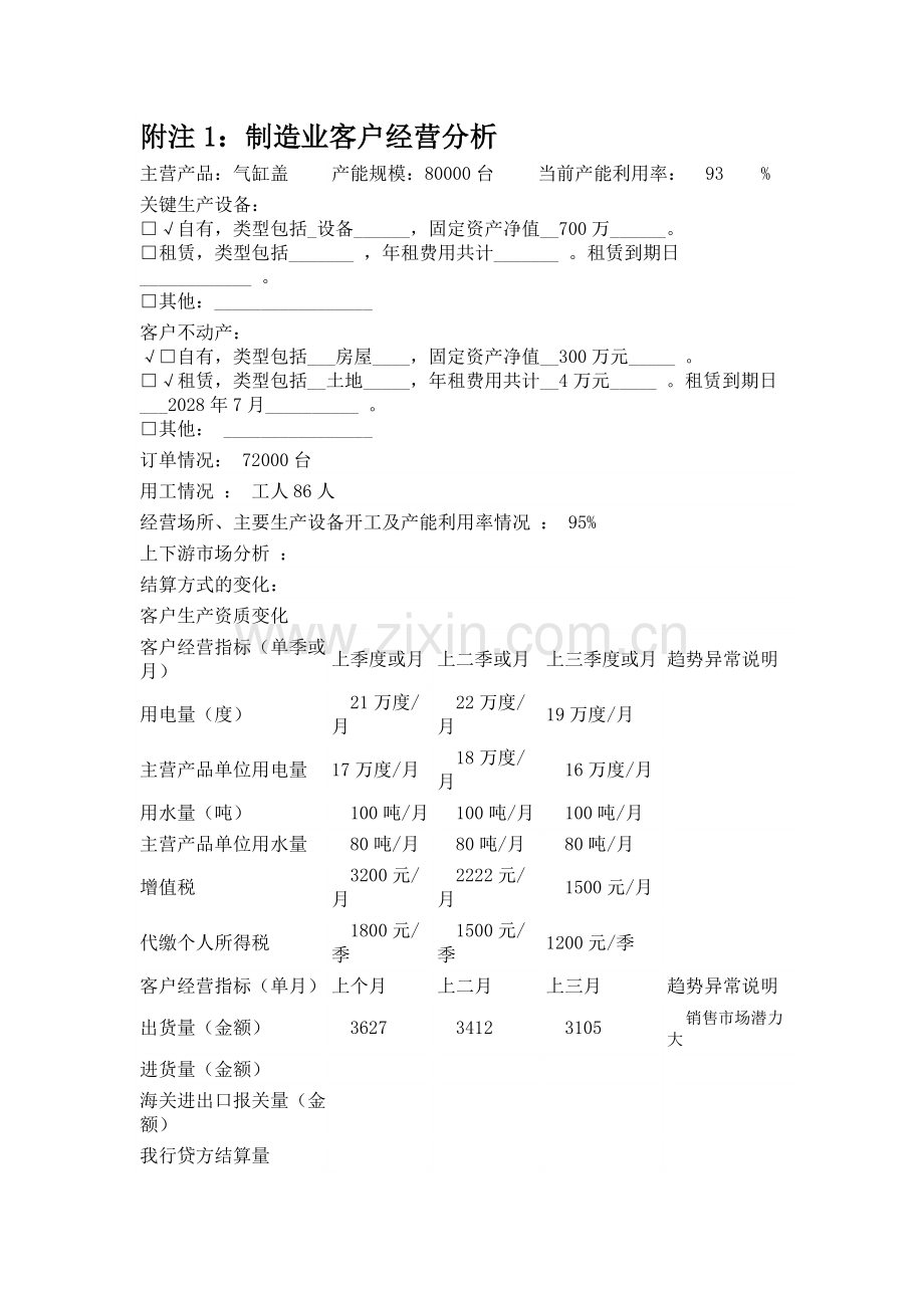 制造业客户经营分析表.doc_第1页